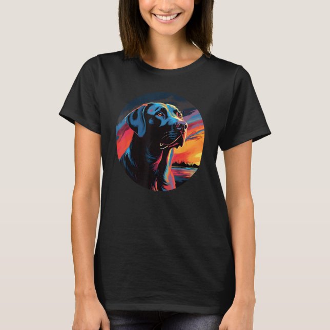 Colourful Labrador Retriever Dog Dad Mom Graffity T-Shirt (Vorderseite)