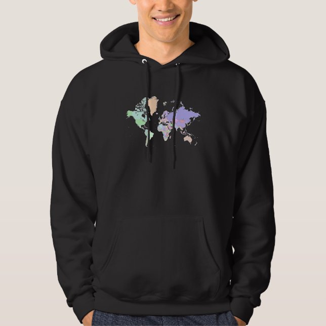 Colourful map of the world countries  internationa hoodie (Vorderseite)