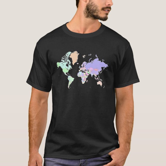 Colourful map of the world countries  internationa T-Shirt (Vorderseite)