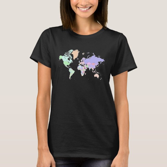 Colourful map of the world countries  internationa T-Shirt (Vorderseite)
