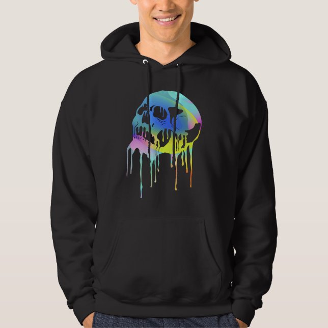 Colourful melting skull for Halloween or Day of th Hoodie (Vorderseite)
