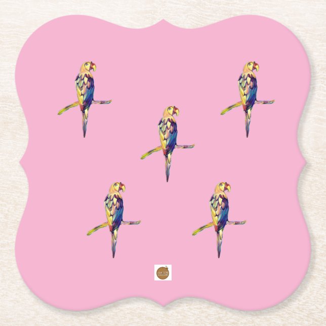 Colourful Parrot Coaster Untersetzer (Vorderseite)