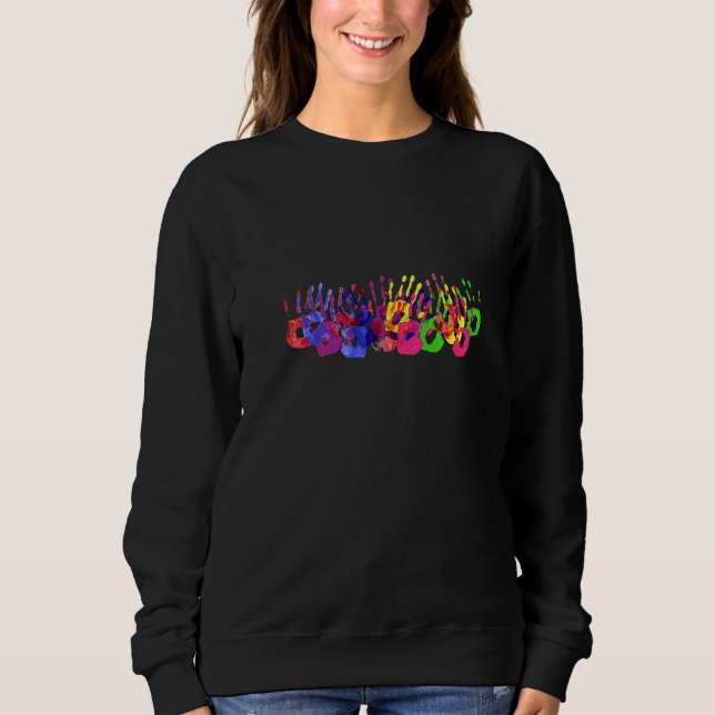 Colourful prints of hands hand picture colourful h sweatshirt (Vorderseite)
