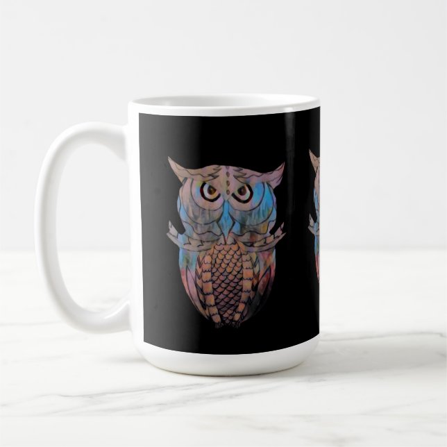 Colourful Quirky Owl Mug Coffee Tea Kaffeetasse (Links)