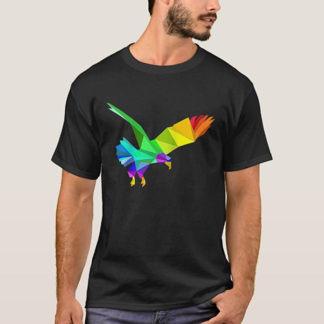 Colourful Rainbow Eagle Bird Animal Bird of Prey R T-Shirt (Vorderseite)