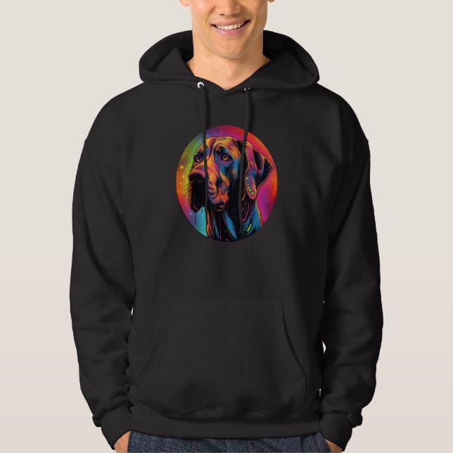 Colourful Rhodesian Ridgeback Dog Dad Mom Graffity Hoodie (Vorderseite)