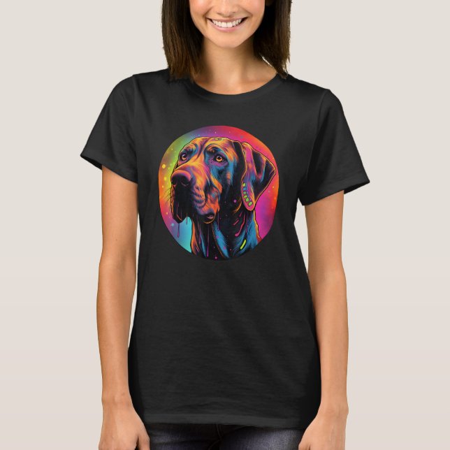 Colourful Rhodesian Ridgeback Dog Dad Mom Graffity T-Shirt (Vorderseite)