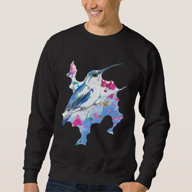 Colourful Shapes Local Wing Bird Flying Hummingbir Sweatshirt (Vorderseite)