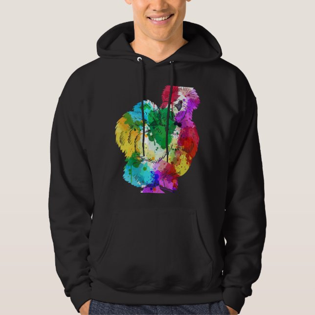 Colourful Silk Chicken Fan Animal Hoodie (Vorderseite)