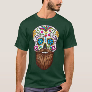 Colourful Skeleton Mask On Cool Halloween Costume  T-Shirt