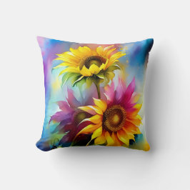 Colourful Sunflowers Kissen