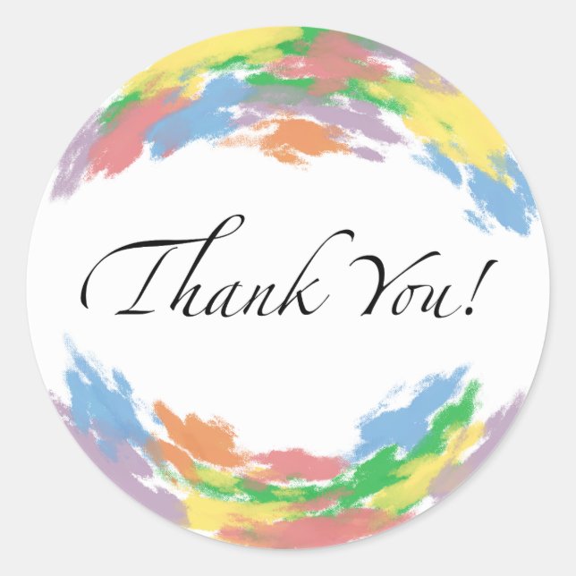 Colourful Thank You Sticker (Vorderseite)