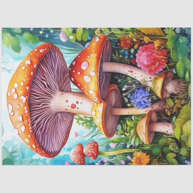 Colourful Wild MushroomsTissue Paper Seidenpapier (Vorderseite)