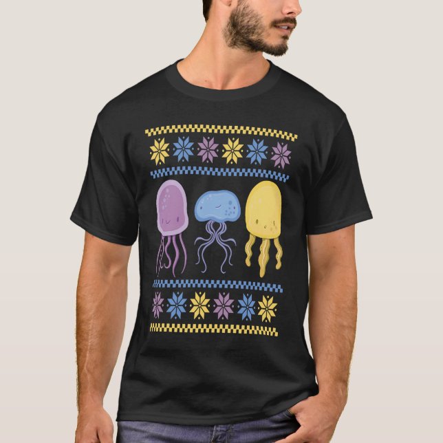 Colourful Xmas outfit with three different jellyfi T-Shirt (Vorderseite)