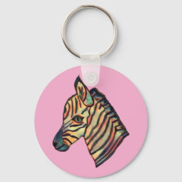 Colourful Zebra Keyring Schlüsselanhänger