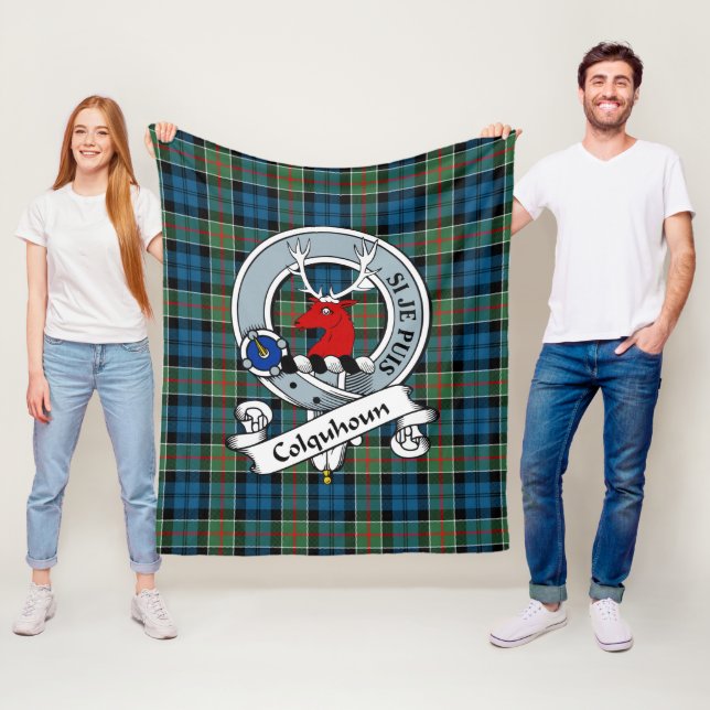 Colquhoun Ancient Clan Abzeichen Tartan Kariert Fleecedecke (Beispiel)