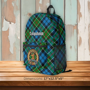 Colquhoun-Clan-Wappen über Tartan Bedruckter Rucksack