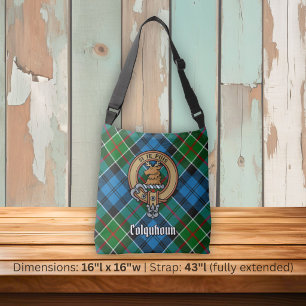 Colquhoun-Clanwappen über Tartan Tragetaschen Mit Langen Trägern
