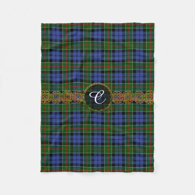 Colquhoun-Monogramm-Tartan Fleecedecke (Vorderseite)