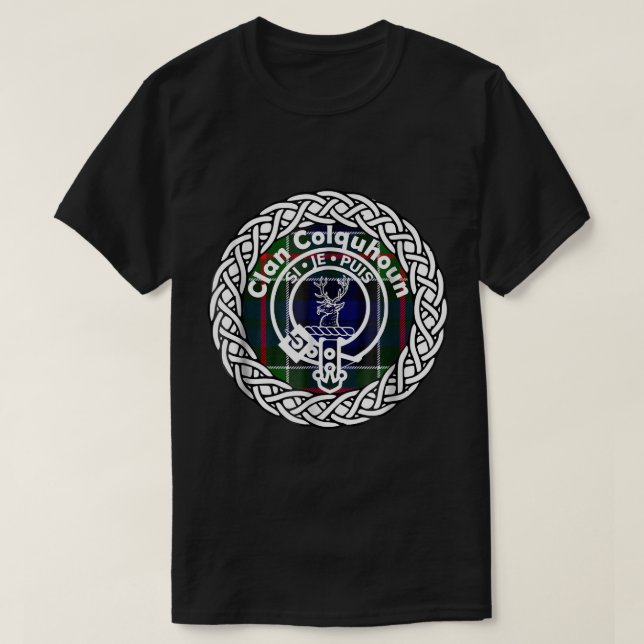 Colquhoun Nachname Scottish Clan Tartan Wappen Abz T-Shirt (Design vorne)