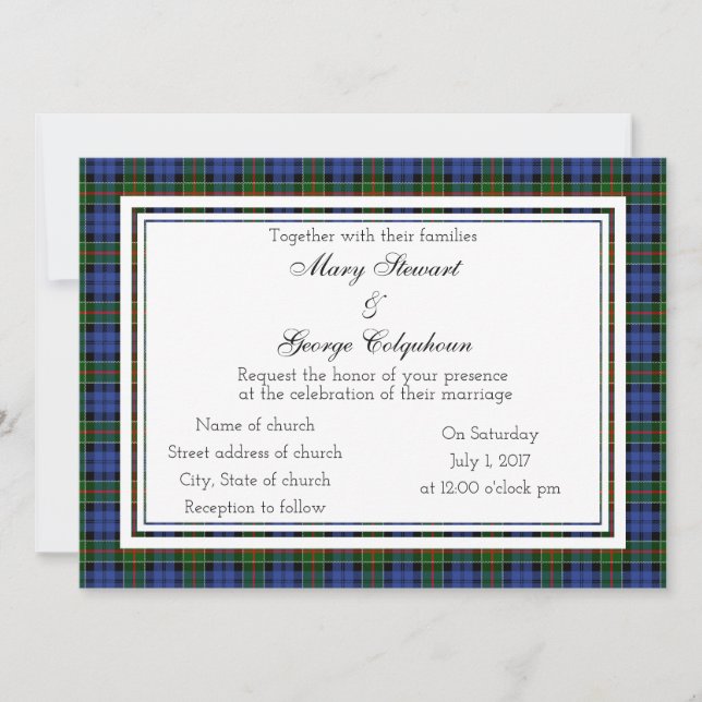 Colquhoun Scottish Wedding Einladung (Vorderseite)