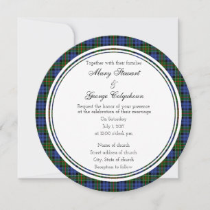 Colquhoun Scottish Wedding Round Einladung