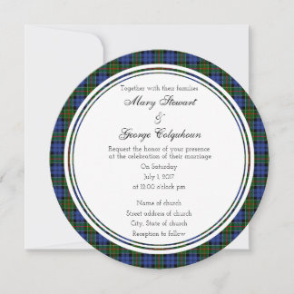 Colquhoun Scottish Wedding Round Einladung
