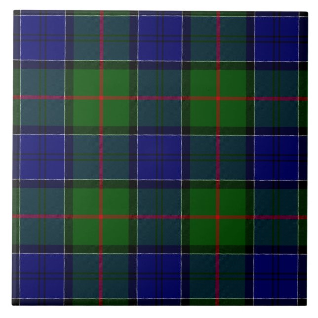 Colquhoun Tartan Blau kariert Fliese (Vorderseite)