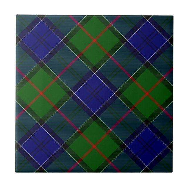 Colquhoun Tartan Blau kariert Fliese (Vorderseite)