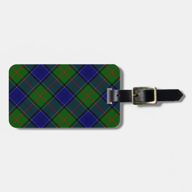 Colquhoun Tartan Blau kariert Gepäckanhänger (Vorderseite horizontal)