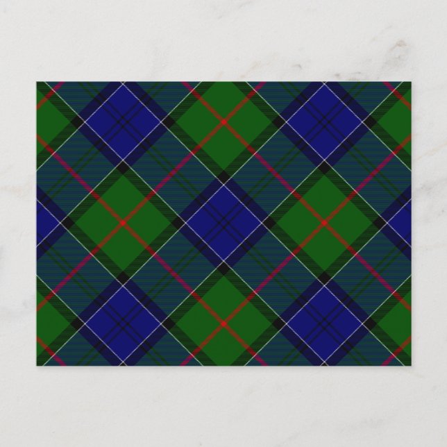 Colquhoun Tartan Blau kariert Postkarte (Vorderseite)