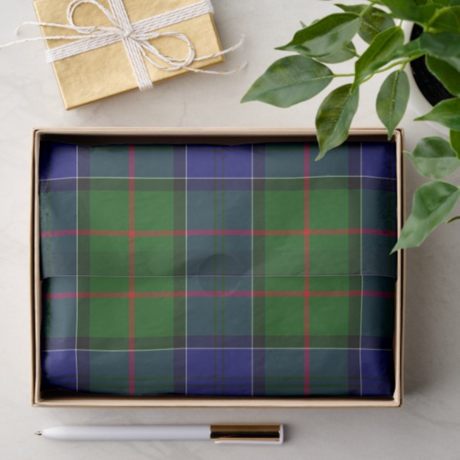 Colquhoun Tartan Blau kariert Seidenpapier (Geschenk)