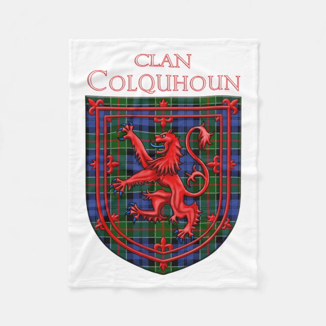 Colquhoun Tartan Scottish Kariert Lion Rampant Fleecedecke (Vorderseite)