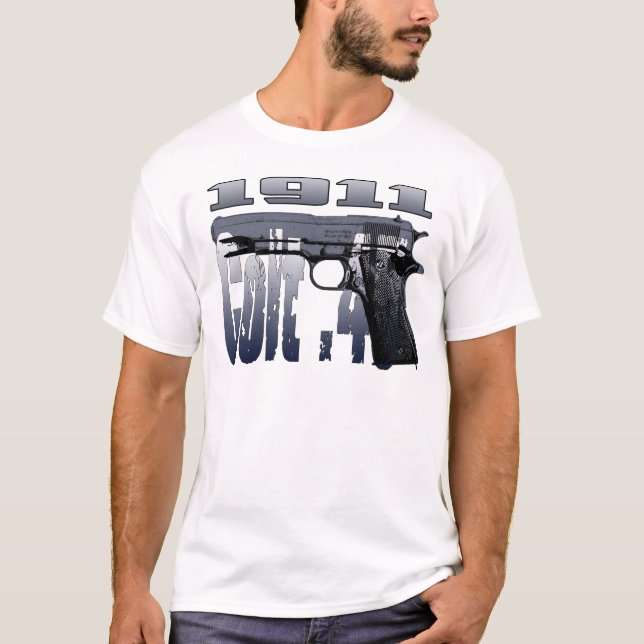 Colt 1911 .45 Kaliber-halbautomatischer Entwurf T-Shirt (Vorderseite)
