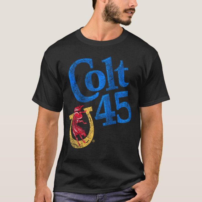 Colt 45 Bierarbeiten stets authentisch T-Shirt (Vorderseite)