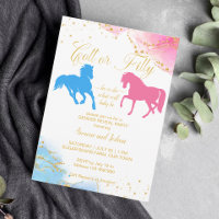 Colt oder filly Er oder sie rosa blaues Geschlecht