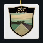 Colt Staat Park Rhode Island Vintag Keramikornament<br><div class="desc">Colt Staat Park Illustration. Der Park ist ein wichtiger Bestandteil des historischen Stadtteils Poppasquash Farms,  der im National Register of Historic Places aufgeführt ist,  und ist eine Haltestelle auf dem East Bay Bike Path.</div>