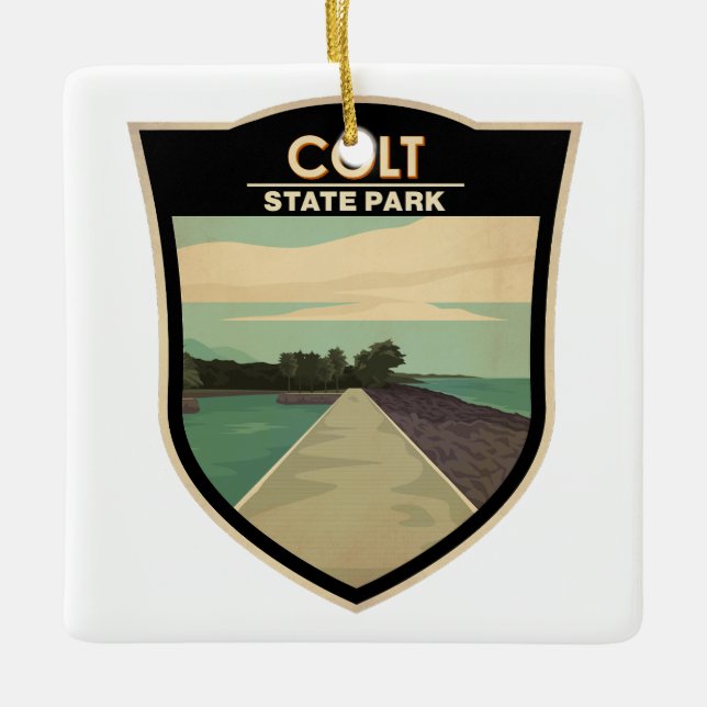 Colt Staat Park Rhode Island Vintag Keramikornament (Vorderseite)