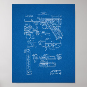 Colt Woodsman Feuerwaffenpatent - Blueprint Poster