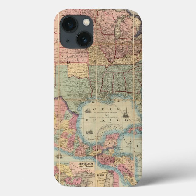 Colton’s Railroad And Military Map Case-Mate iPhone Hülle (Rückseite)