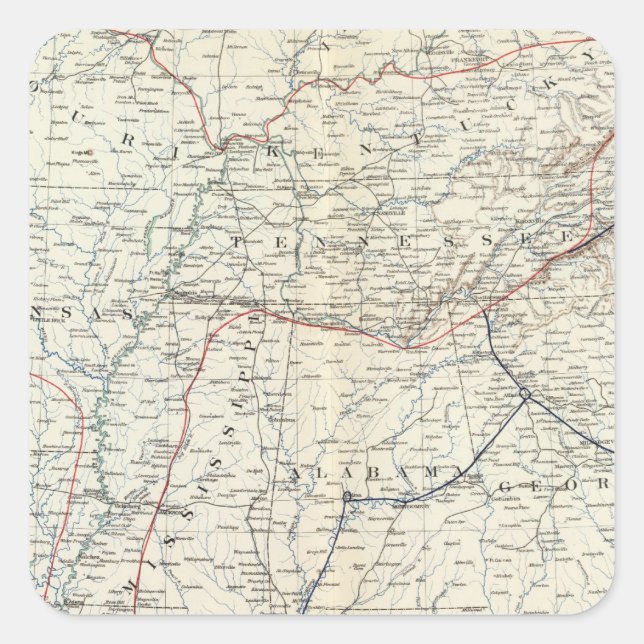 Coltons Abschnitt USA Quadratischer Aufkleber (Vorderseite)