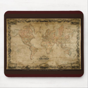 COLTONS Alte Weltkarte c1847 Mousepad