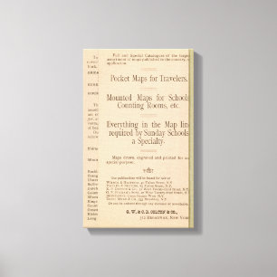 Colton's Karte für das Führen und Rädern der USA 3 Leinwanddruck