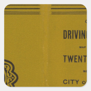 Colton's Karte für das Führen und Rädern der USA 3 Quadratischer Aufkleber