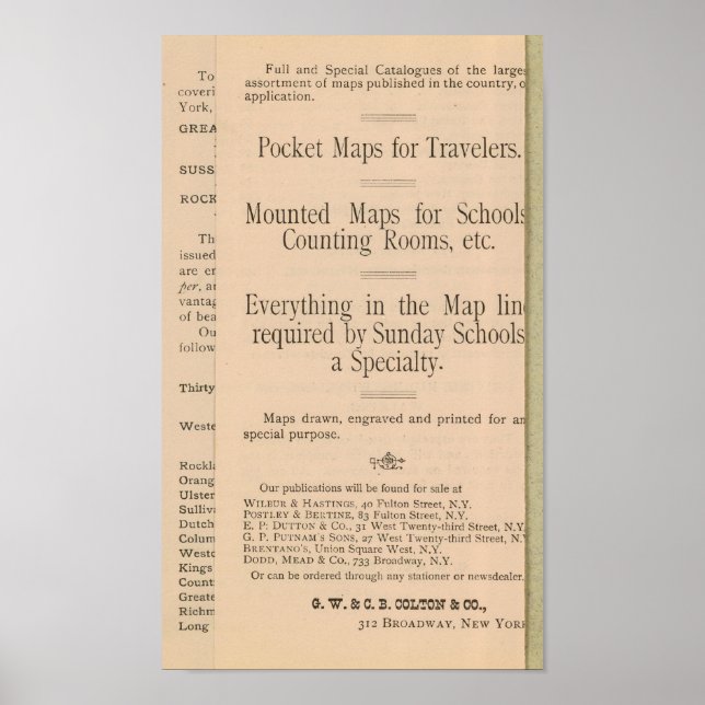 Coltons Karte zum Fahren und Rädern in den USA Poster (Vorne)