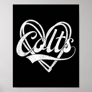 Colts Herz Name Vintage Retro Männer Frauen Kinder Poster