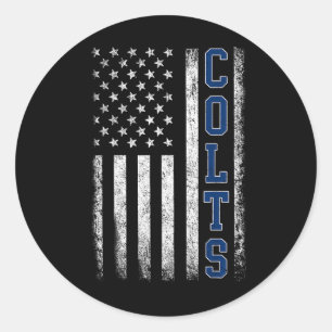 Colts Vintag Retro Men Women Boy Girl Runder Aufkleber