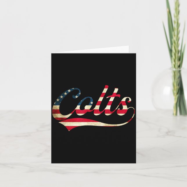 Colts Vintage Retro Men Women  Karte (Vorderseite)