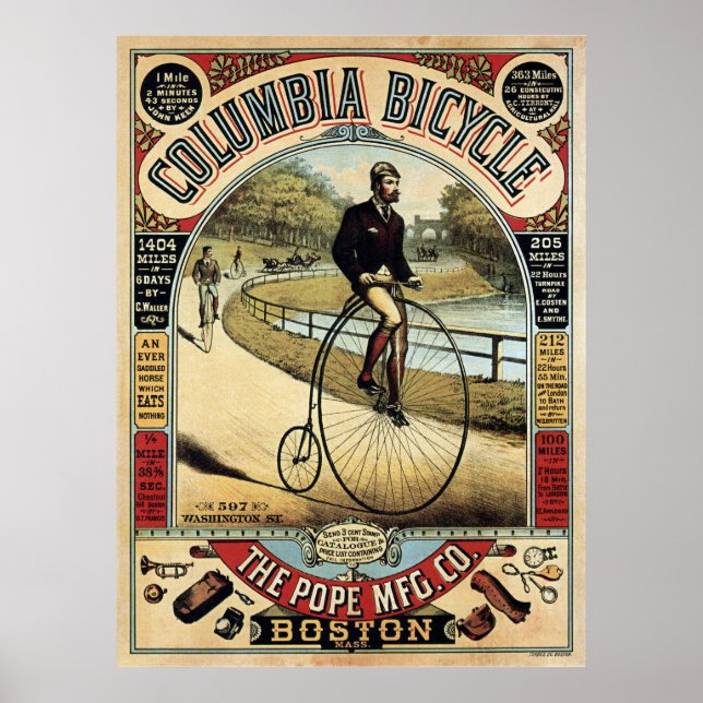 COLUMBIA BICYCLE c. 1890 Poster (Vorne)