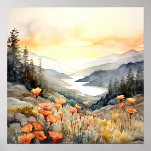 Columbia Gorge Painting Art Print Poster
